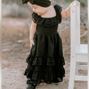 Nellie Ruffle Maxi Dress - Black